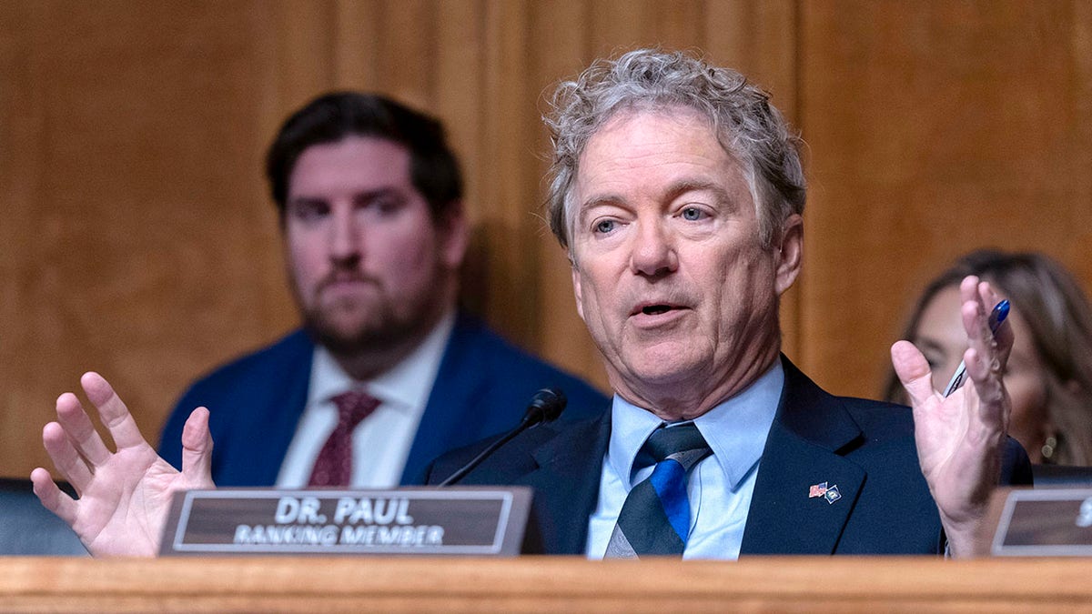 Sen. Rand Paul in closeup shot from Senate hearing