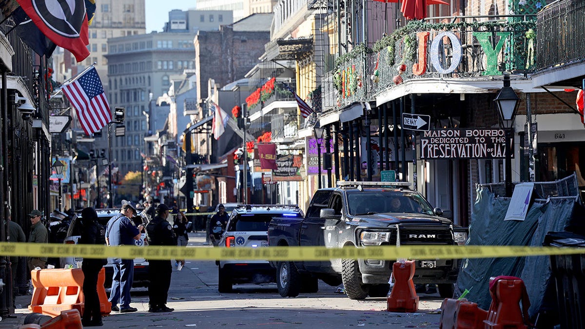 Bourbon Street section behind police tape