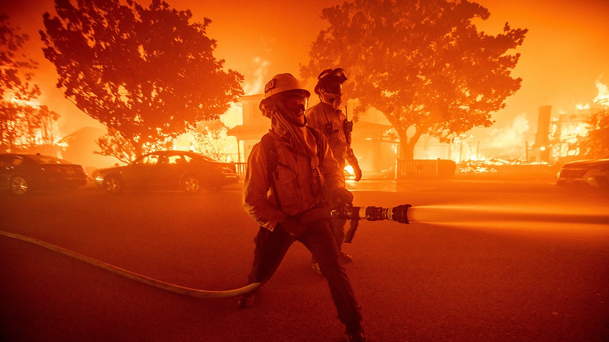 Firefighter fights fire