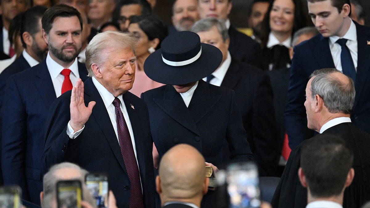 Donald Trump is sworn in as the 47th US President in the US Capitol Rotunda