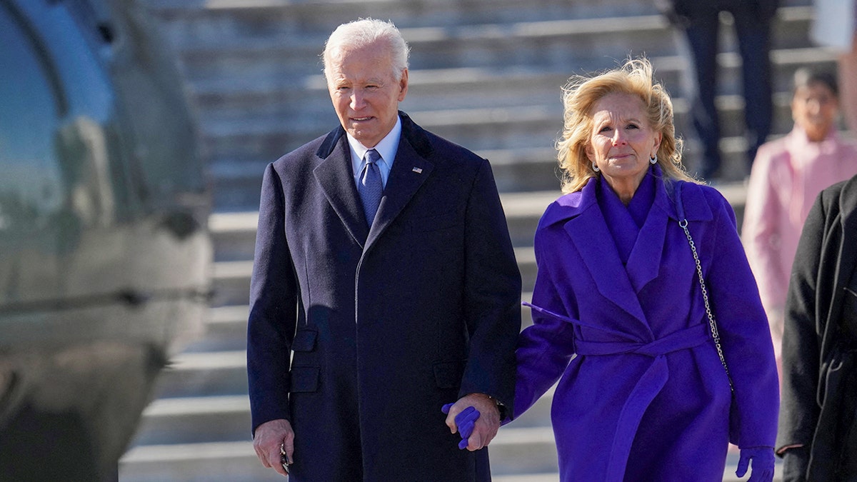 Bidens on their way to helicopter