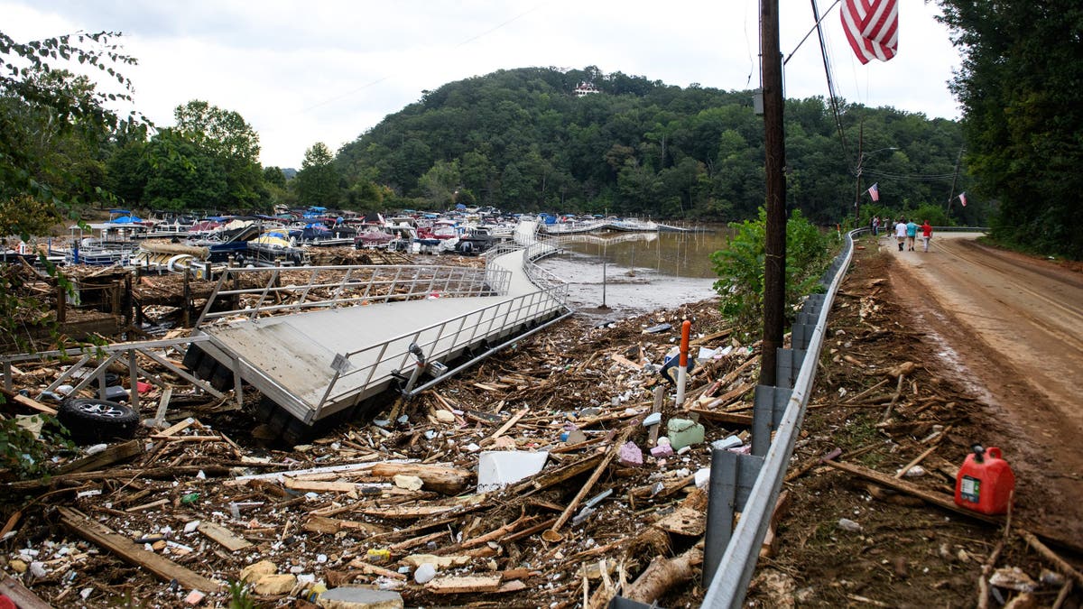 Hurricane Helene damage in North Carolina.