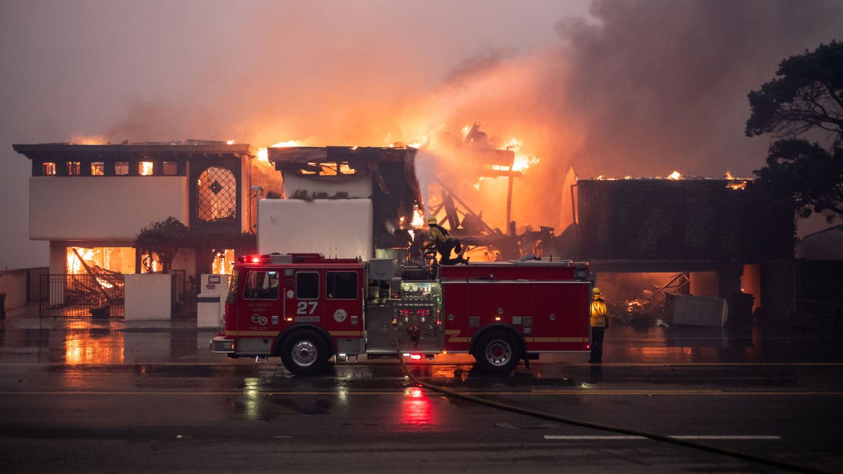 Firefighters battling the Los Angeles fires