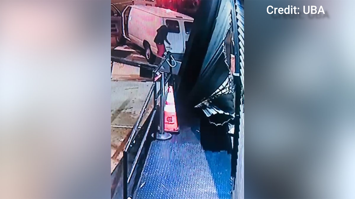 Thieves use a van and a chain to rip down a wall to steal an ATM