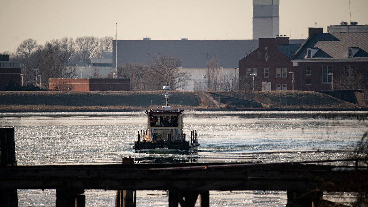 Boat on the Potomac after the crash