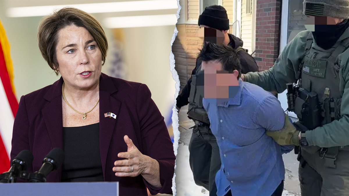 Gov. Maura Healey (Left) told reporters on Thursday that she supports arresting criminals, regardless of whether they are undocumented.