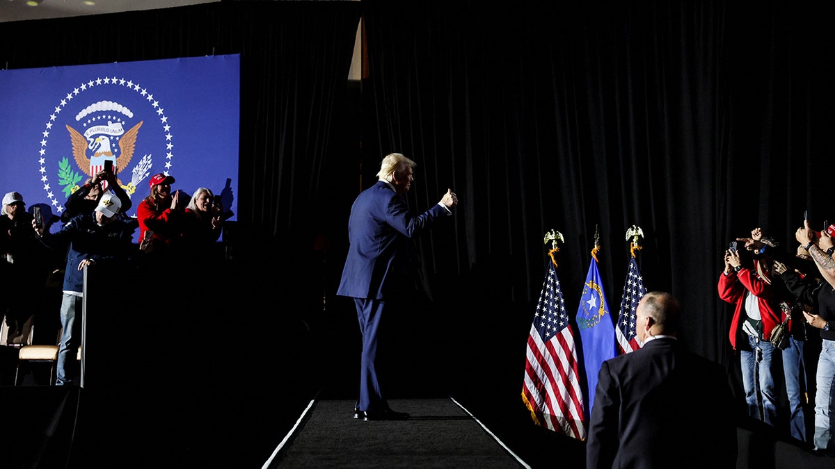 U.S. President Trump attends an event about the economy, in Las Vegas