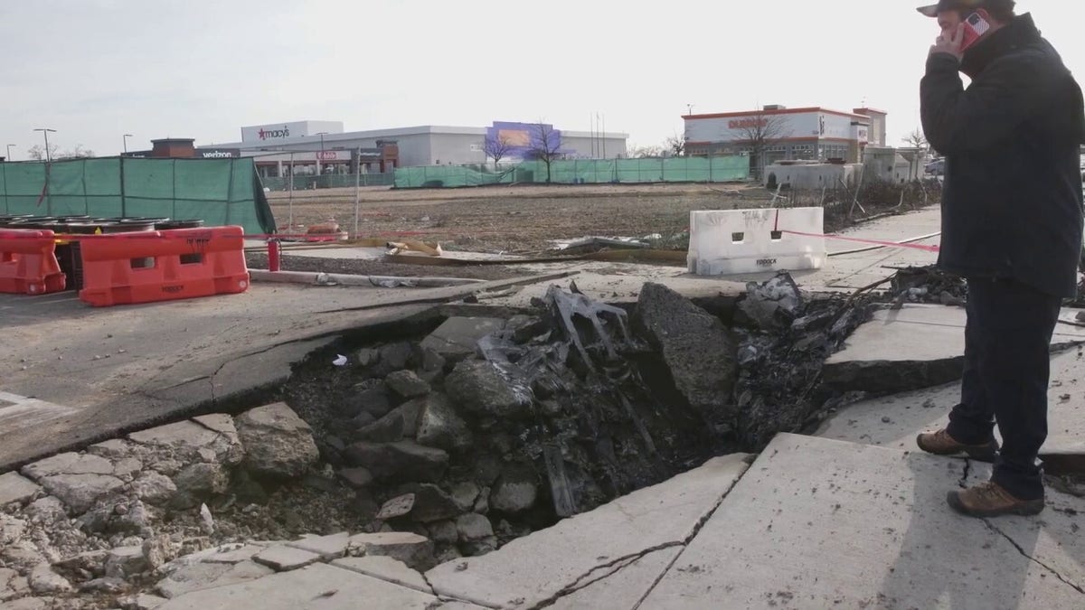 Shot of rubble on ground level