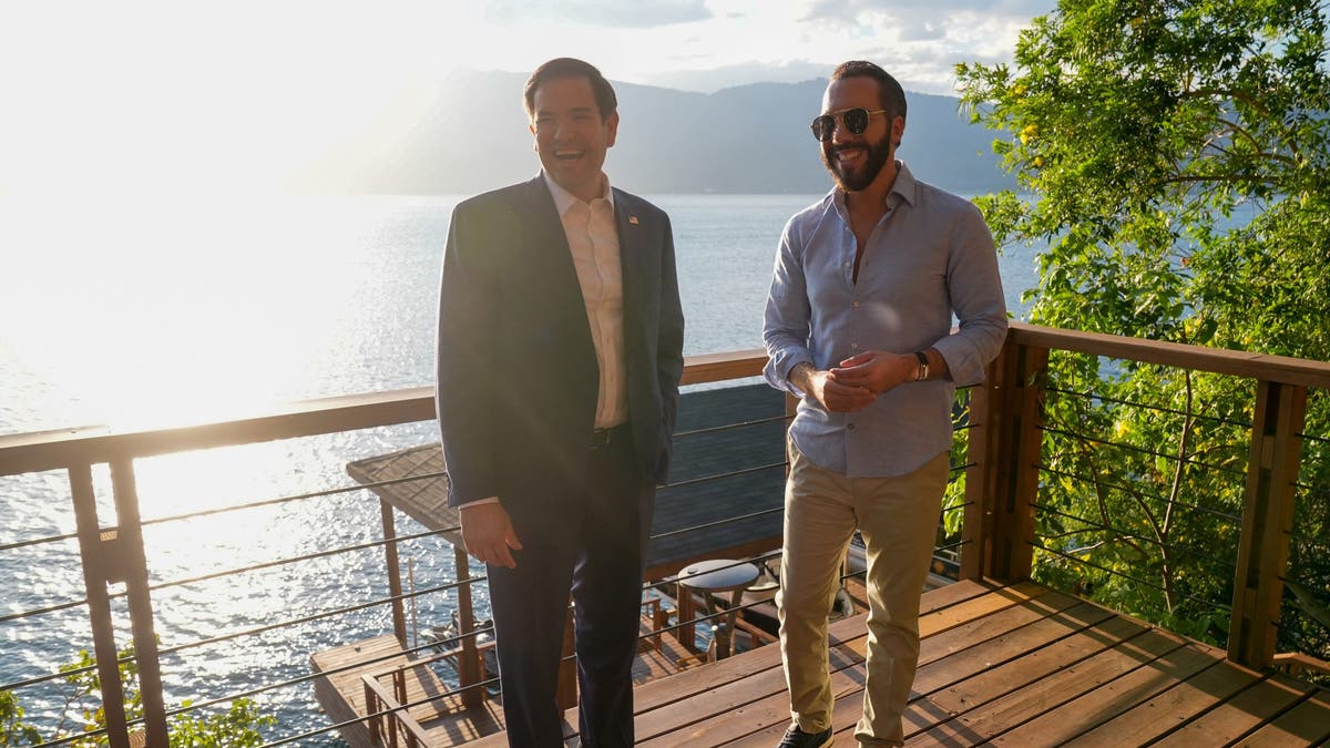 U.S. Secretary of State Marco Rubio meets with El Salvador's President Nayib Bukele at his residence at Lake Coatepeque, El Salvador, Monday, Feb. 3, 2025