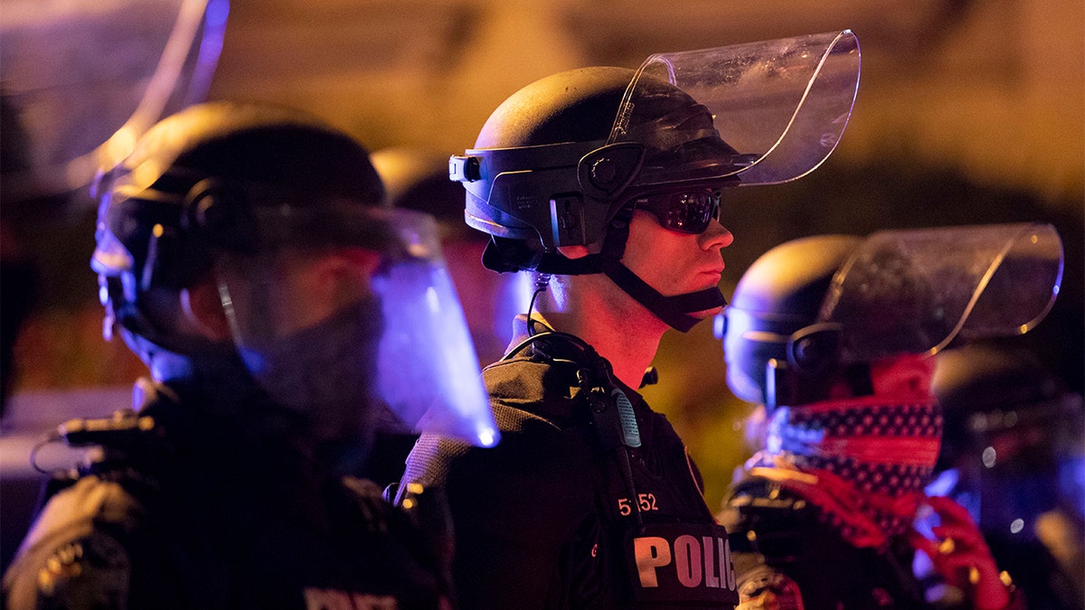 police in helmets