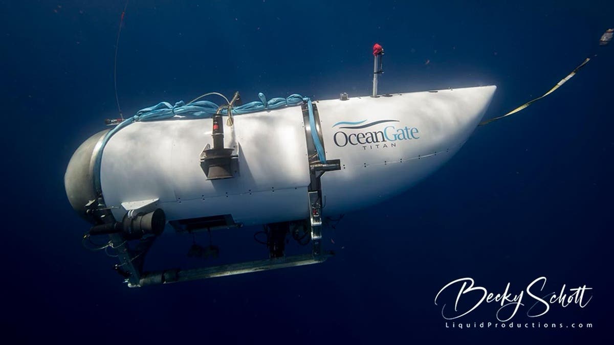 The Titan submersible is seen underwater