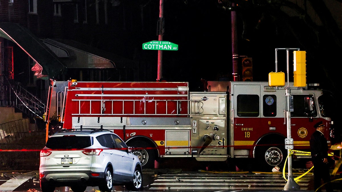 Aftermath of a plane crash in Philadelphia