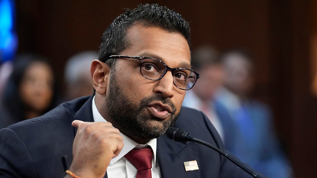 closeup shot of Patel at witness table in hearing