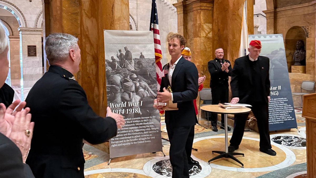 Daniel Penny receives award at Iwo Jima event