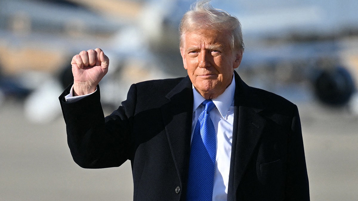 Trump with fist raised