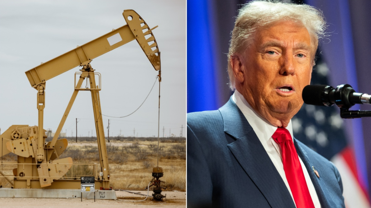 oil derrick, President Donald Trump split