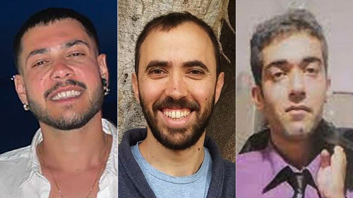 Three Israeli hostages released by Hamas.