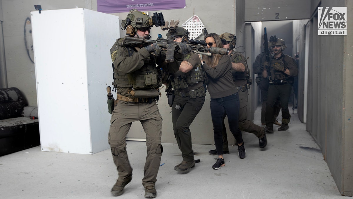 Homeland Security Investigations SWAT Team perform drills at Octovio "Ox" Gonzales SWAT Complex in LaPlas, Louisiana, Wednesday, January 15, 2025. The training, while routine, is part of the upcoming preparations for Super Bowl next month.