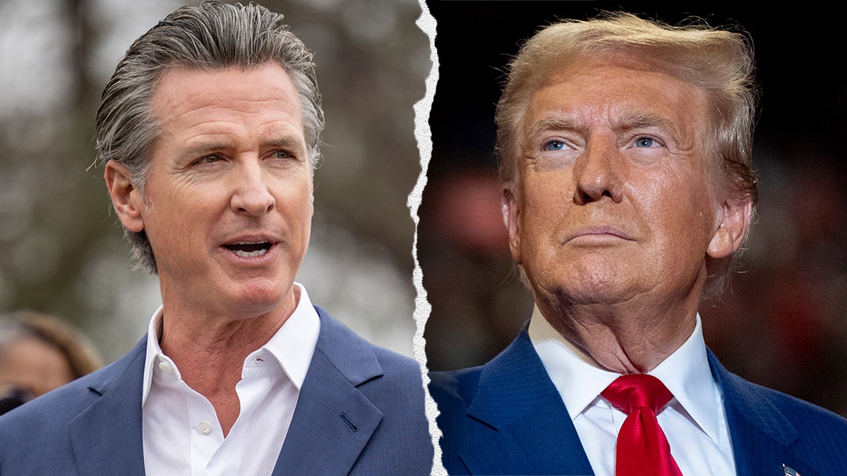 Newsom, Trump photo split