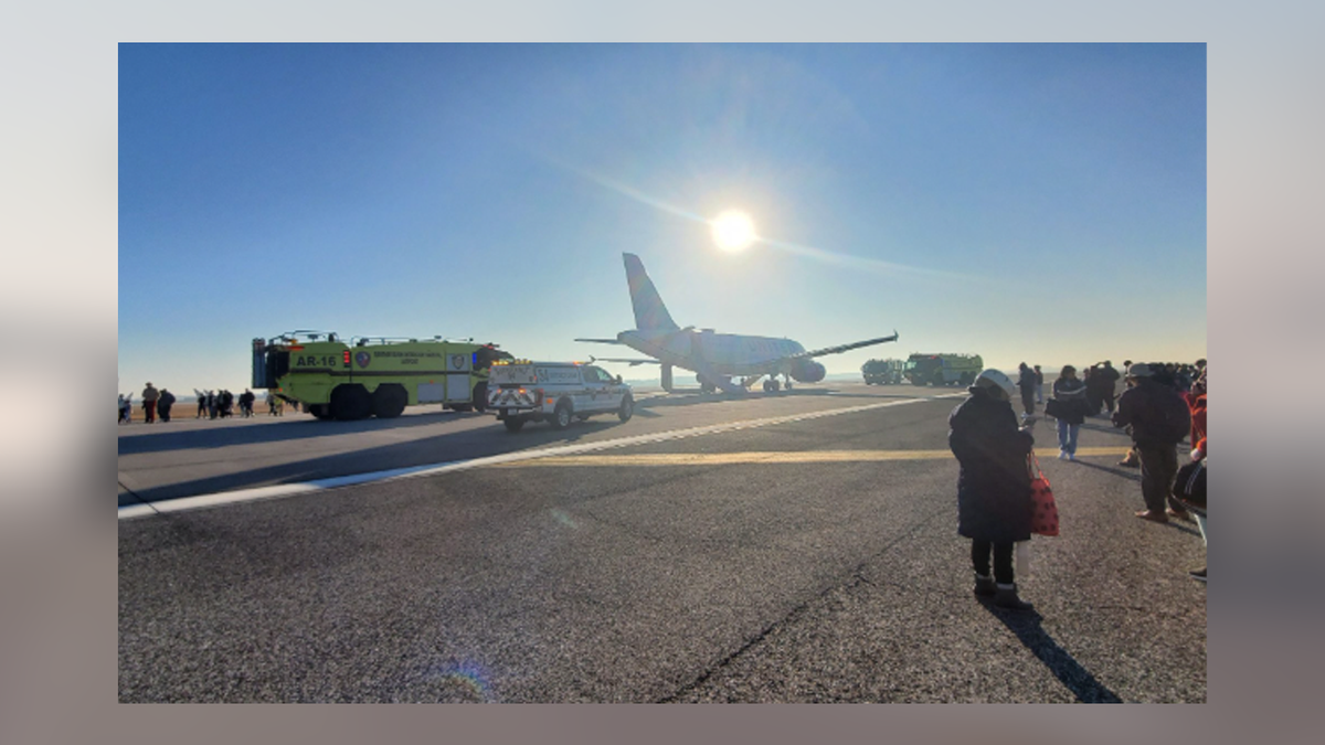 Passengers deboarded from plane