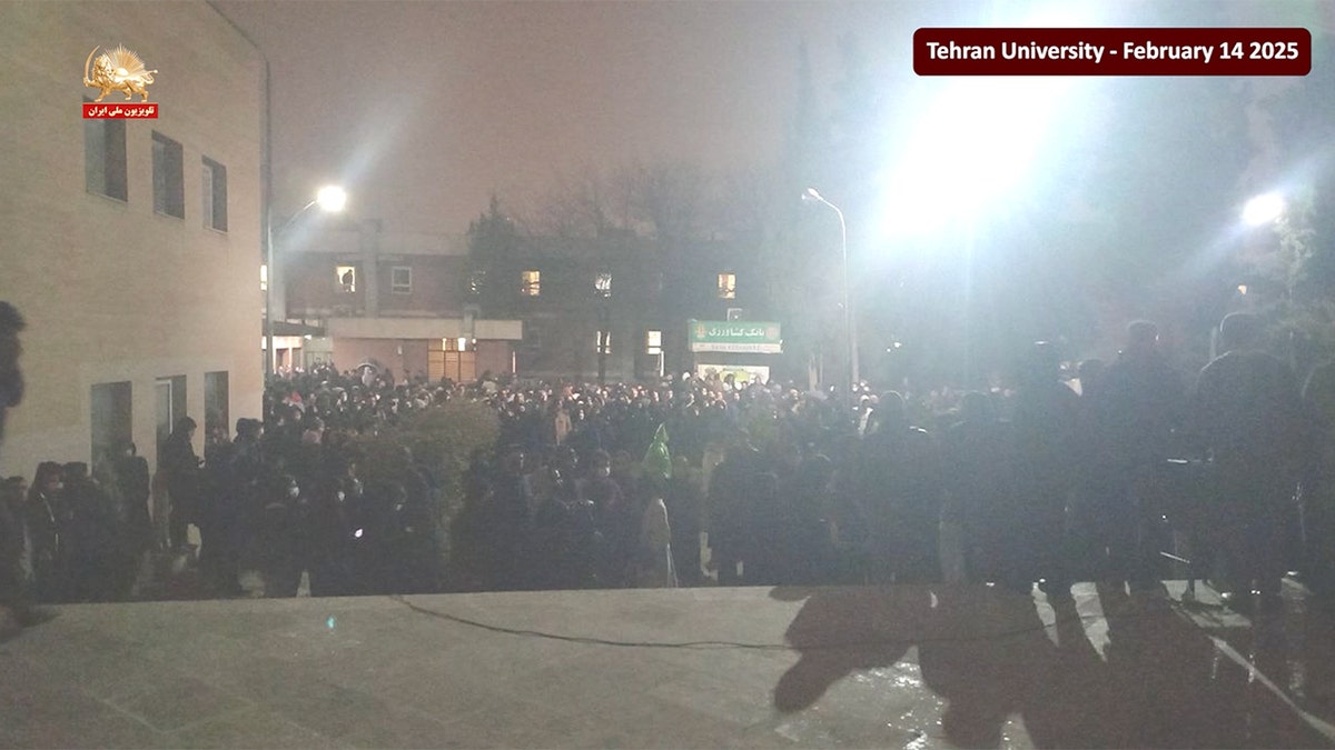 Nighttime protest at the university