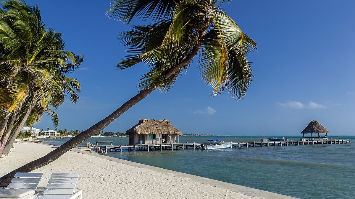 Tropical beach scene in Belize