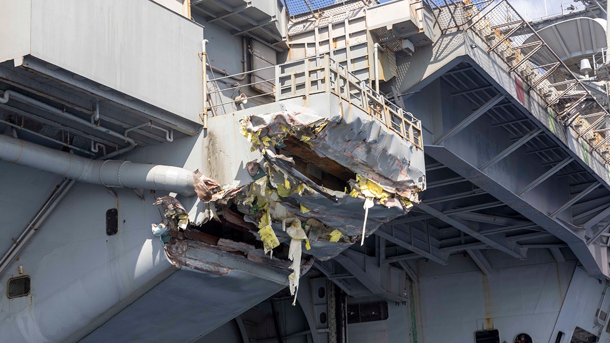 USS Harry Truman collision damage