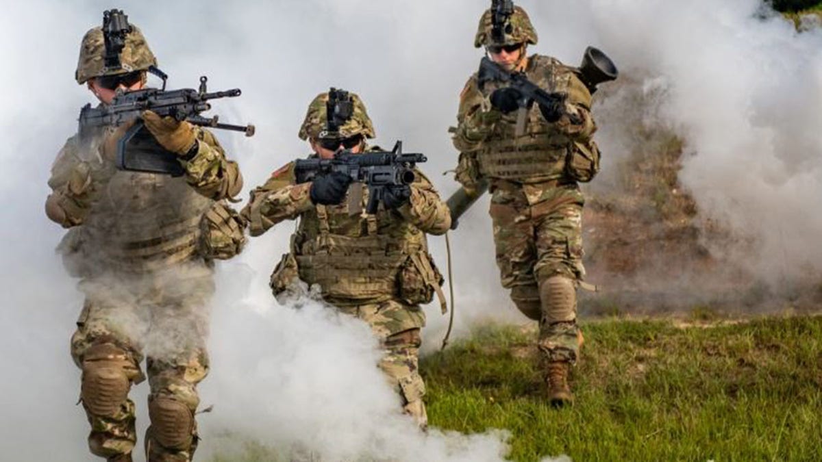 Soldiers at the U.S. Army infantry School in Fort Benning.