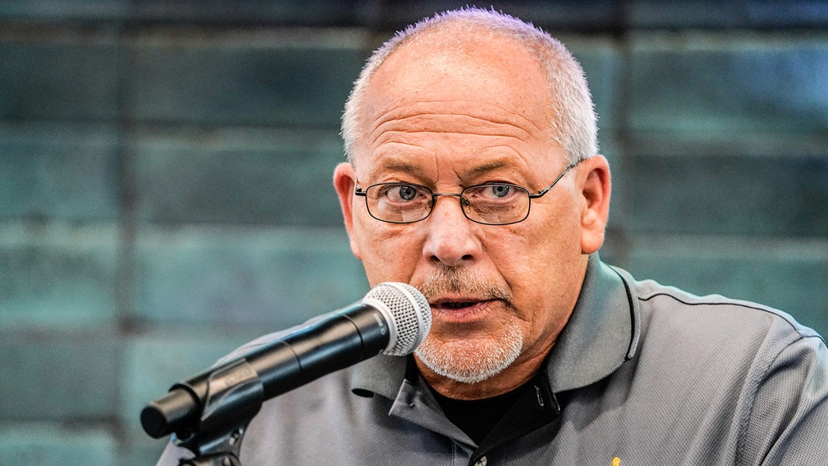 A close-up of Hamilton County Coroner Jeff Jellison speaking to a mic.