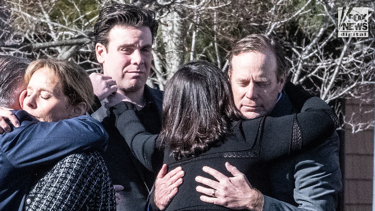 David Hertgen Jr., and his mother, Debra Hertgen at the wake for Joseph Hertgen who is alleged to have beaten to death by his brother Matthew Hertgen to death with a golf club